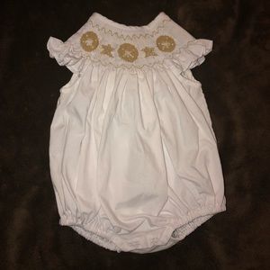 Smocked seashell beach bubble